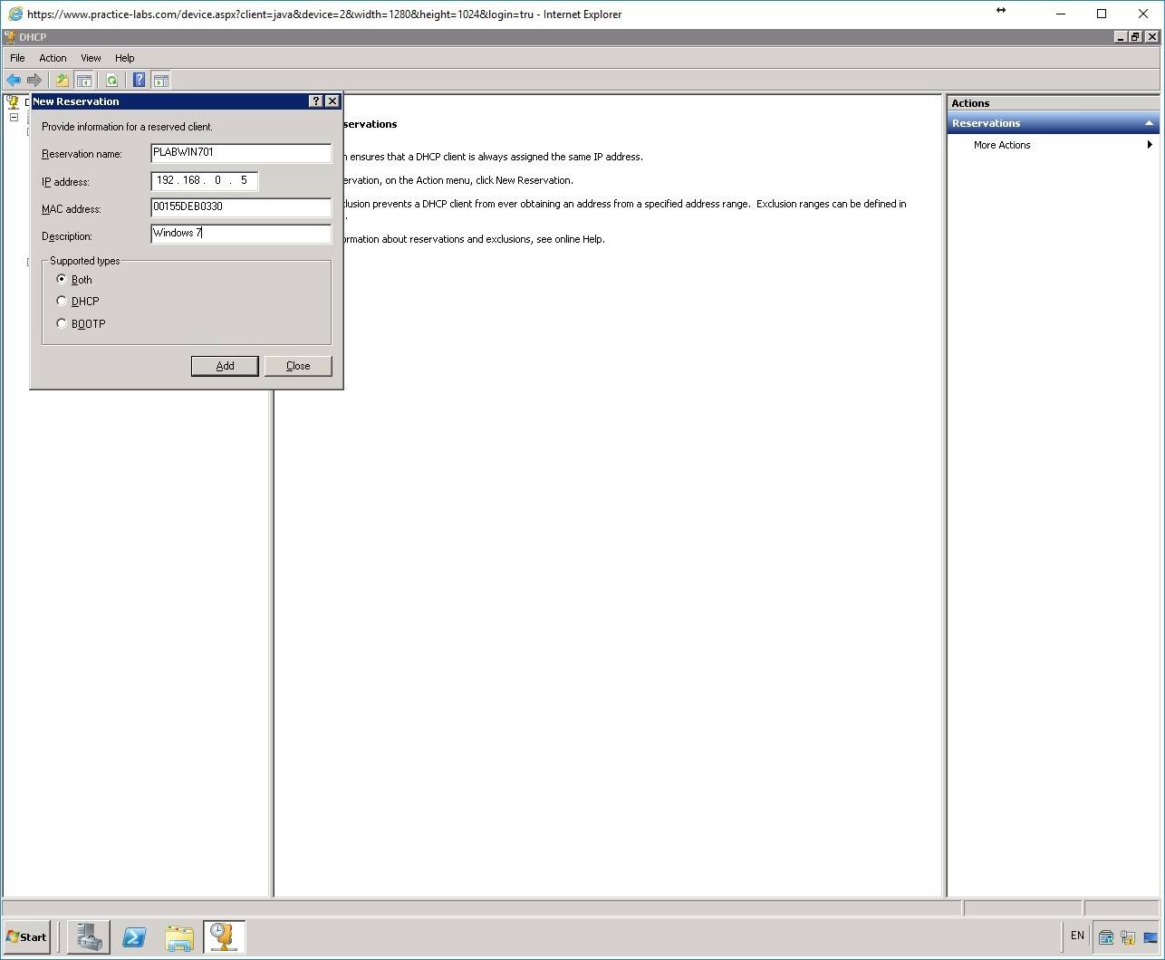 Practice Labs screenshot.